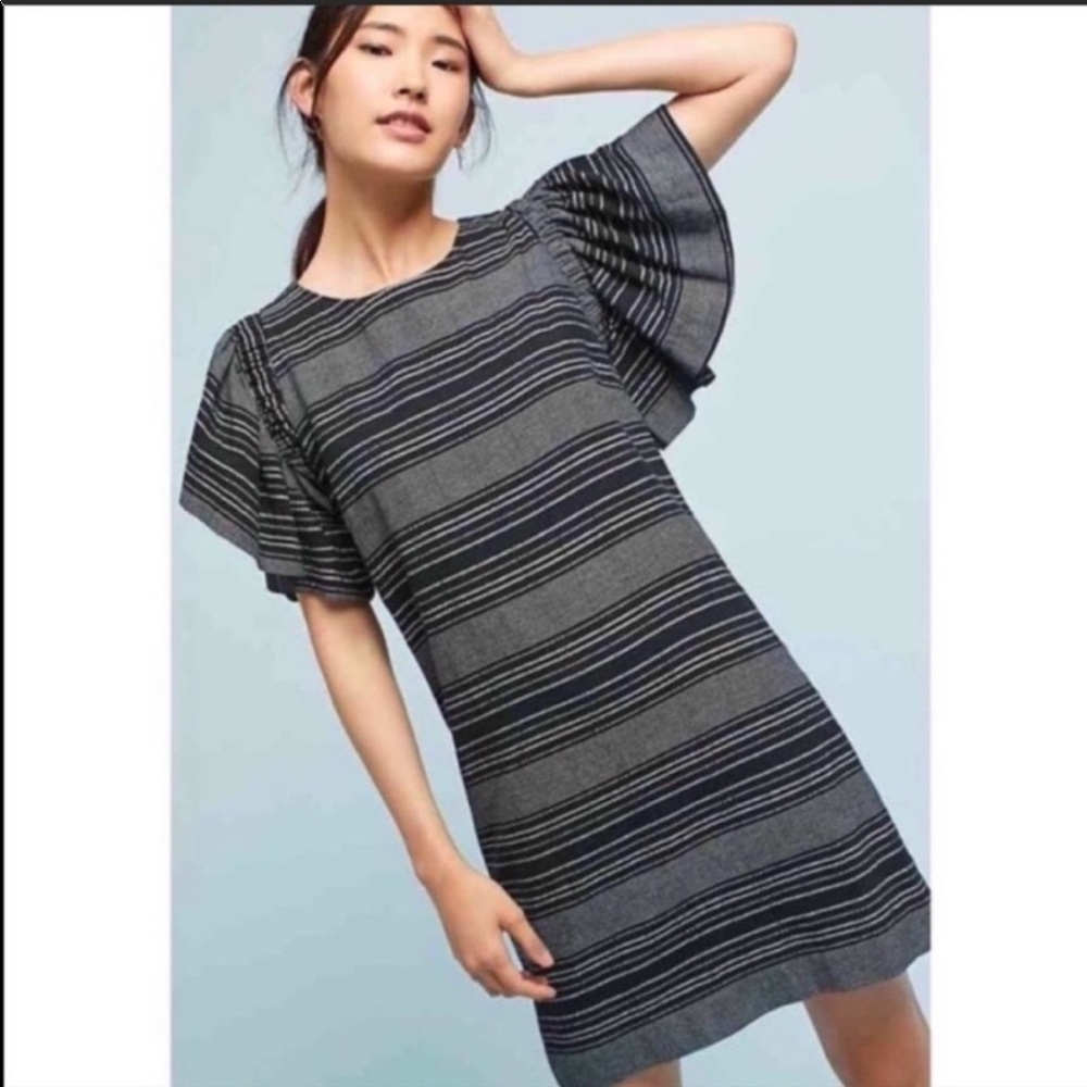 Anthro Moon River Denmark flutter sleeve dress